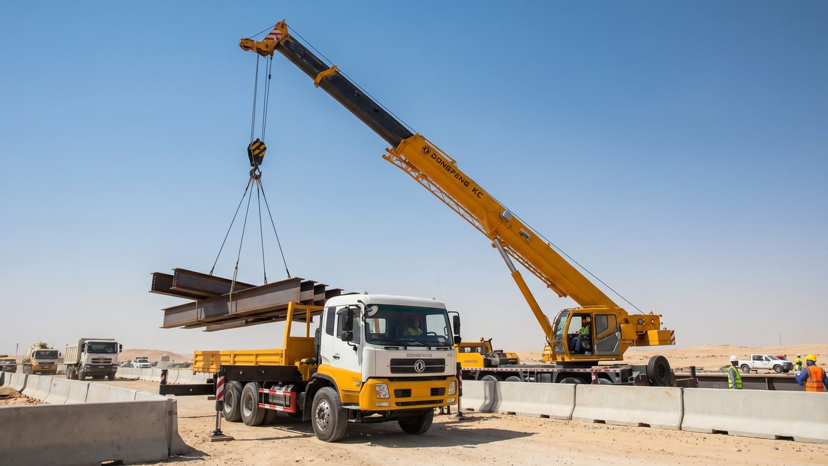 Dongfeng KC Crane truck construction sites Saudi Arabia